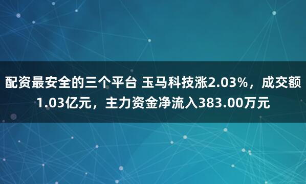 配资最安全的三个平台 玉马科技涨2.03%，成交额1.03亿元，主力资金净流入383.00万元